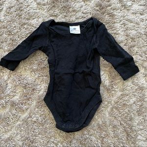 Hanna Anderson 50 black long sleeve bodysuit gender neutral